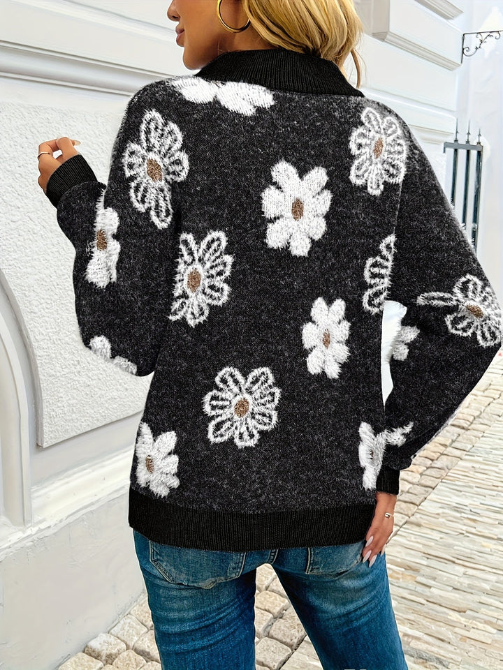 Monika™ – Cardigan fleuri doux intemporel élégant