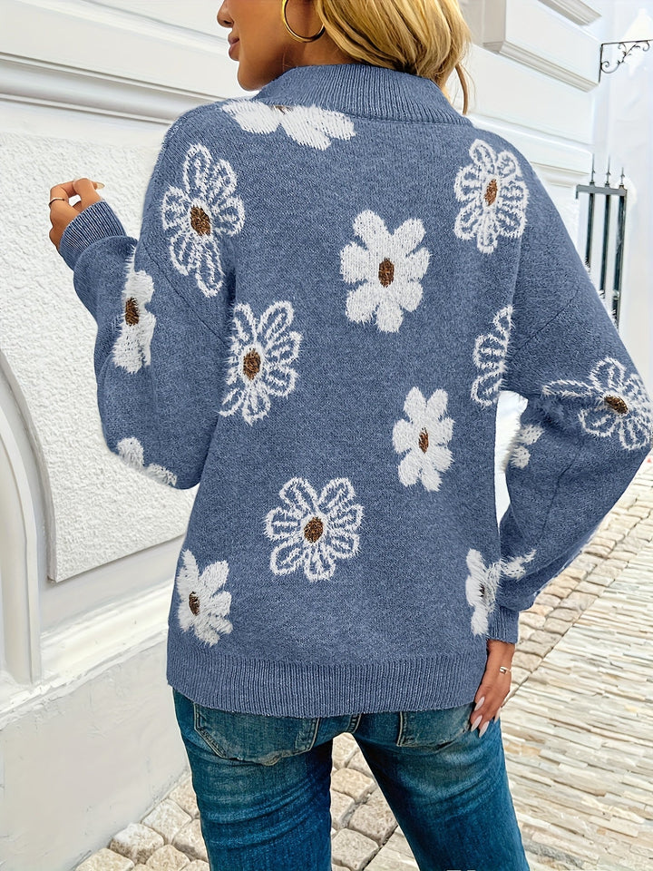 Monika™ – Cardigan fleuri doux intemporel élégant