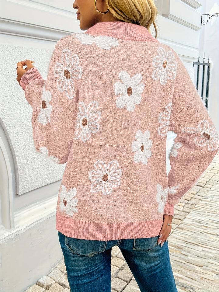 Monika™ – Cardigan fleuri doux intemporel élégant